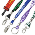 1" Custom Flat Woven Polyester Lanyards